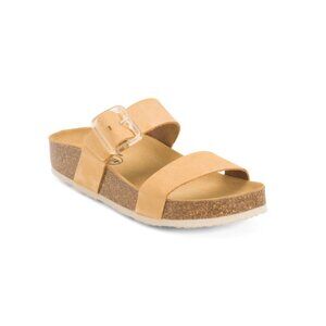 PLAKTON Peach Made In Spain Suede Rock Flex Comfort Footbed Sandals